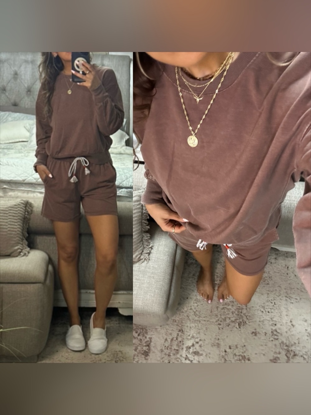 LAST ONE🤎New🤎Washed Java Brown Lounge Set - Picture 1 of 7